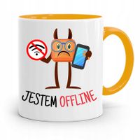 Kubek Żółty Informatyka Programisty Jestem Offline Z Nadrukiem Ze Zdjęciem
