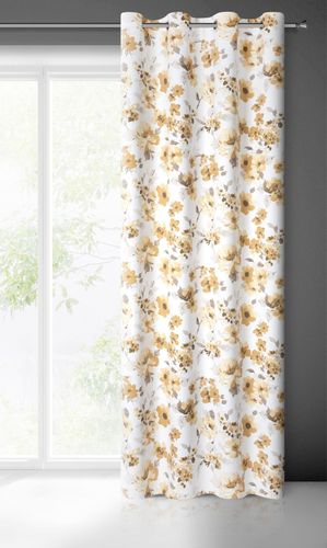 Zasłona gotowa na przelotkach CAREN 140x250 Eurofirany biało/beżowa na Arena.pl