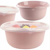 MISKA OKRĄGŁA UNIWERSALNA MISA KUCHENNA Z POKRYWKĄ NA ŻYWNOŚĆ 3,75L RÓŻ