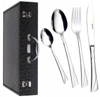 SZTUĆCE ZESTAW NA 12 OSÓB KOMPLET 72 elementy SREBRNE SZTUĆCÓW STALOWYCH