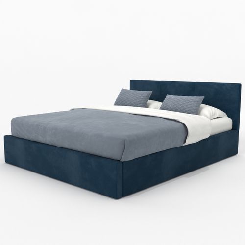 ŁÓŻKO TAPICEROWANE 140x200 ŁÓŻKO PODWÓJNE Z POJEMNIKIEM GRANATOWE na Arena.pl