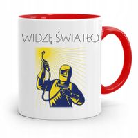 Kubek Czerwony Prezent Dla Spawacza Widzę Światło Z Nadrukiem Ze Zdjęciem