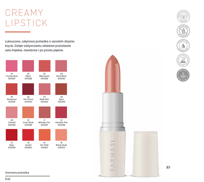 Farmasi Kremowa pomadka do ust - 08 SPICE zdjęcie 2