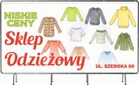 BANER REKLAMOWY 300x150 cm oczkowany projekt w cenie SKLEP ODZIEŻOWY