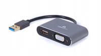 Adapter USB 3.0 (M) do HDMI i VGA (F) Gembird