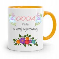 Kubek Żółty Prezent Dla Cioci W Wersji Wyluzowanej Z Nadrukiem Ze Zdjęciem