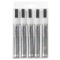 markery do tablicy końcówka 2-6mm białe zestaw 5szt. - hendi 664209