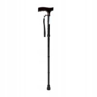 LASKA ORTOPEDYCZNA REGULOWANA CZARNA SKŁADANA ELEGANCKA DLA SENIORÓW