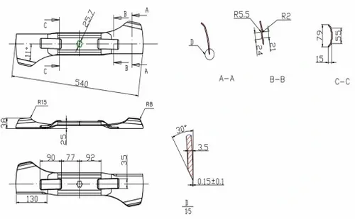 NÓŻ TRAKTOR DO MTD KOSZ PRAWY 54cm DECK 41cali na Arena.pl