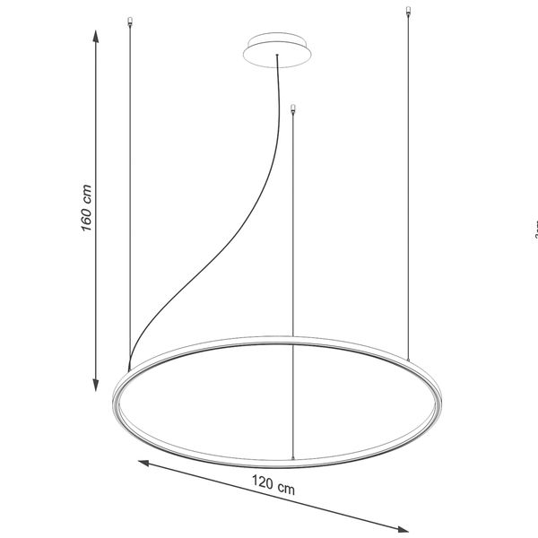 Żyrandol RISA 120 czarny LED 3000K zdjęcie 8