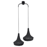 Wisząca lampa pleciona Mahaka 5182 Shilo do salonu szara