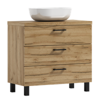 Szafka łazienkowa ROMA 60 dąb craft złoty z umywalką Blanco (W1)