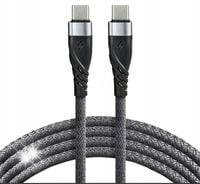 MOCNY KABEL USB-C - USB-C 1M EVERACTIVE OPLOT Szybkie ładowanie 60W QC