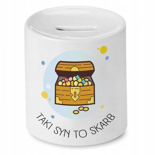Skarbonka Dla Syna Taki Syn To Skarb Prezent Z Nadrukiem Ze Zdjęciem na Arena.pl