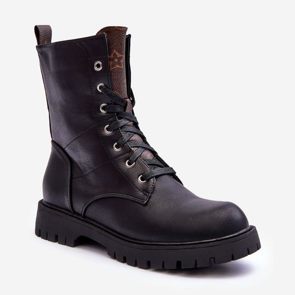 Skórzane Botki Workery Czarne r.37 zdjęcie 2