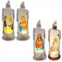 4 x ZNICZ LED 18,5 CM JEZUS MATKA BOSKA JÓZEF SERCE ŚWIECA BATERIE ZESTAW