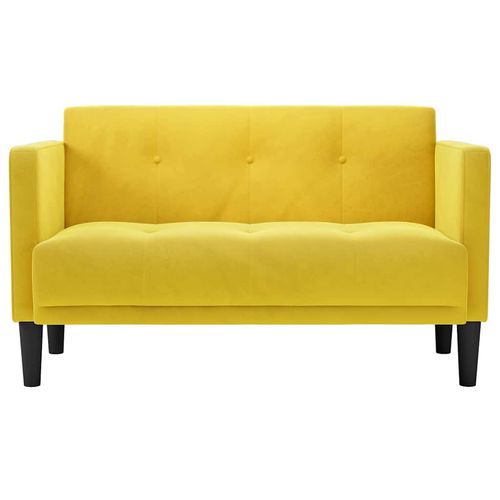 Sofa dwuosobowa żółta 111 cm aksamitna na Arena.pl