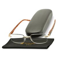 Bezramkowe okulary PLUSY do CZYTANIA Korekcyjne PATENTKI Damskie Męskie do