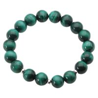 Bransoletka na gumce - malachit kulki 8,5 mm i srebro 20 cm