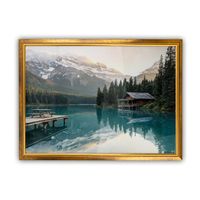 Obraz na Płótnie w Złotej Ramie Pejzaż Natura do Salonu Biura 70x50