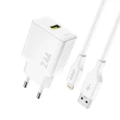 ładowarka sieciowa dudao a23leu 2.4a gan eu usb-a z kablem usb-a