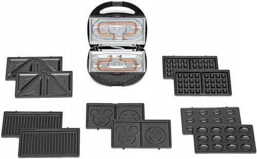 OPIEKACZ GOFROWNICA DO KANAPEK GRILL TORTILA TOST 5W1 OPIEKACZ MOC na Arena.pl