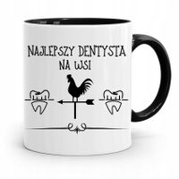 Kubek Czarny Prezent Dentysty Najlepszy Na Wsi Z Nadrukiem Ze Zdjęciem