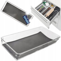 ORGANIZER POJEMNIK WKŁAD DO SZUFLADY SZAFY NA BIELIZNĘ SZARY 40X16 CM