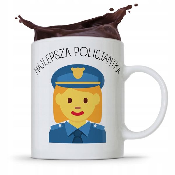 Kubek Prezent Dla Najlepszej Policjantki Z Nadrukiem Ze Zdjęciem zdjęcie 1