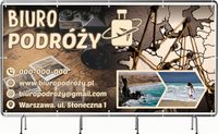 BANER REKLAMOWY 100x50cm projekt w cenie wybór wzorów BIURO PODRÓŻY