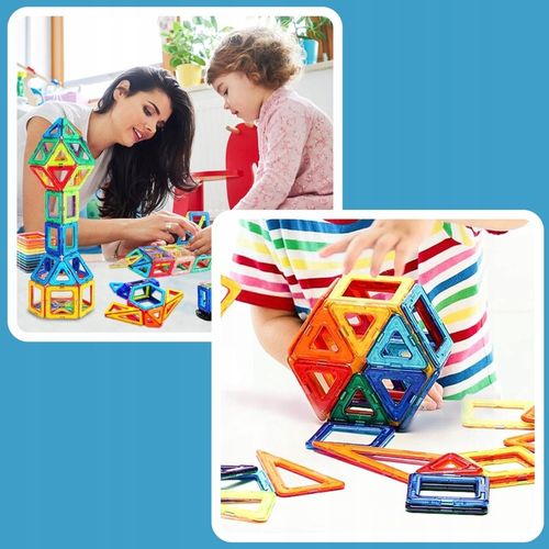 KLOCKI MAGNETYCZNE KONSTRUKCYJNE DUŻE PANELE 3D UKŁADANKA DLA DZIECI 134 el na Arena.pl