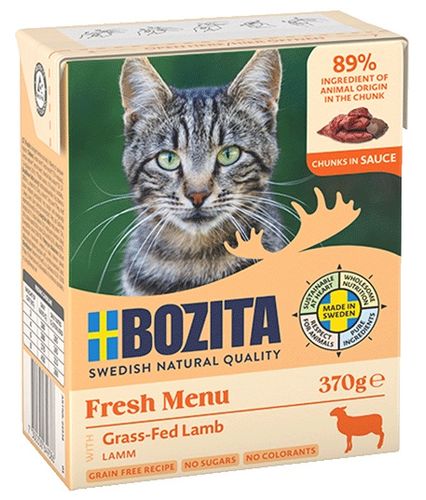 Lekkostrawna karma z jagnięciną dla kotów - Bozita Kawałki w sosie 370g na Arena.pl