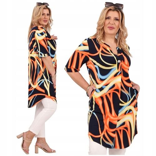 TUNIKA Z KIESZENIAMI DUŻE ROZMIARY POLSKI PRODUCENT SUKIENKA ELASTYCZNA na Arena.pl