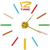 ZEGAR ŚCIENNY NAKLEJANY 1 CYFRA 100-120 CM ZŁOTE WSKAZÓWKI KOLOROWY