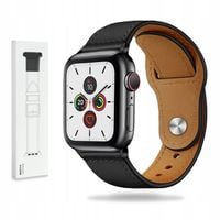 SKÓRZANY ELEGANCKI PASEK APPLE WATCH 44 / 45 / 46 / 49 MM CZARNY
