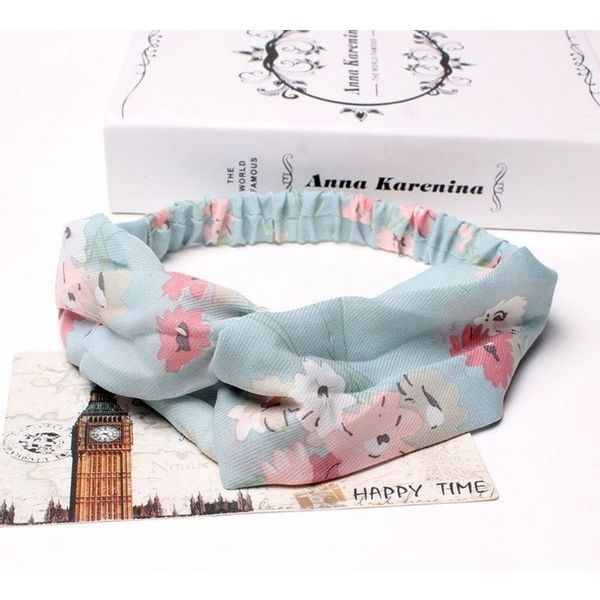 Opaska do włosów węzeł niebieska zdjęcie 2