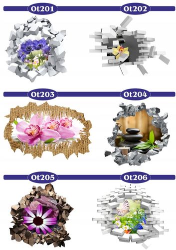 Naklejka samoprzylepna 3D dziura maki łąka polne na Arena.pl