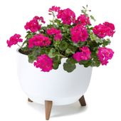 Doniczka misa okrągła nogi 29 cm biały