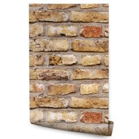 Tapeta W Rolce Beżowe Postarzane CEGŁY Mur Wzór 3D