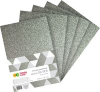 ARKUSZE PIANKOWE A4 5 SZT SILVER BROKAT HAPPY COLOR