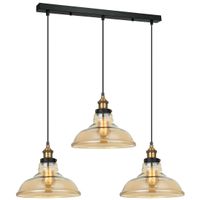 Skandynawska lampa wisząca HUBERT MDM-2381/3 GD+AMB szklana bursztynowy