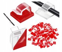 Klips Uchwyt Organizer Do Kabli Samoprzylepny Bezbarwny Zestaw 100 Sztuk