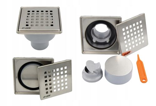 KRATKA ŚCIEKOWA 10X10cm SYFON HYDRAULICZNY I SUCHY na Arena.pl