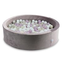 Suchy basen z piłeczkami 400 sztuk 110x30 Velvet lila (białe, różowe jasne perłowe, opalizujące)