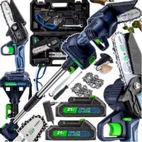 MINI PIŁA ŁAŃCUCHOWA AKUMULATOROWA GAŁĘZIÓWKA 2xAKU + WYSIĘGNIK 250 CM