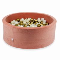 Suchy basen 110x40cm Velvet Soft Canyon Clay z piłeczkami 500szt (jasnozłote, opalizujące, stare złoto)