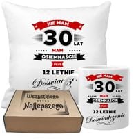 ZESTAW PODUSZKA I KUBEK ORYGINALNY PREZENT 30 LAT NA URODZINY