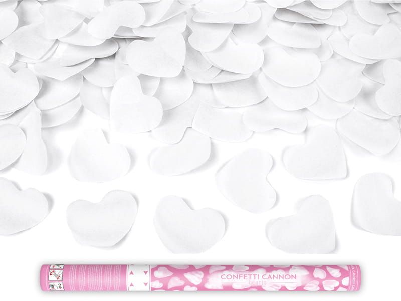 Tuba z sercami, biały, 60cm zdjęcie 1