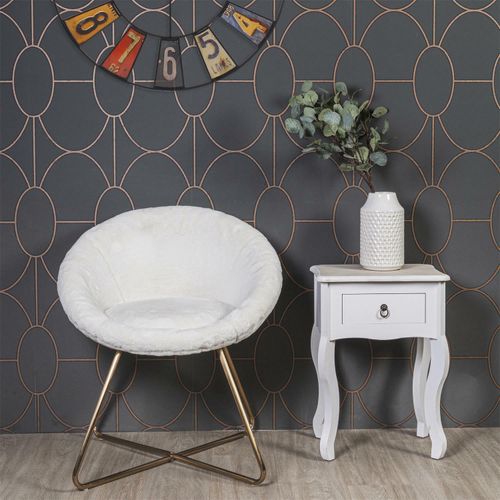 Fotel Karl Velvet Furry beżowy na Arena.pl