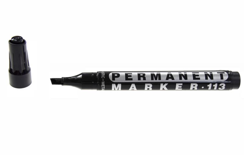 marker permanentny leely ścięta końcówka czarny zdjęcie 1
